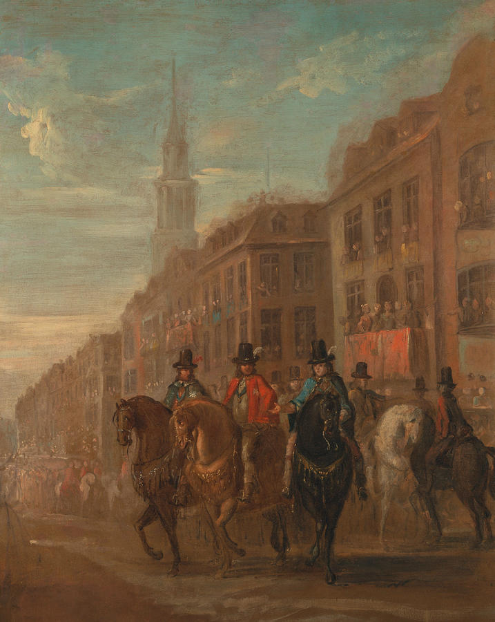 Restoration Procession of Charles II at Cheapside Painting by William Hogarth