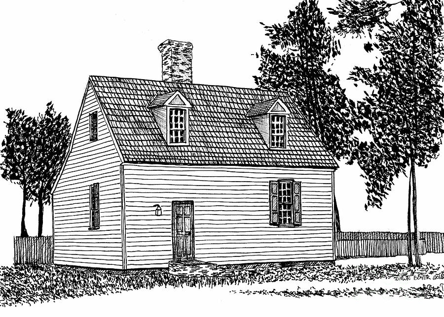colonial house sketch