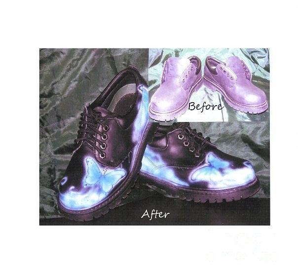 Airbrushing Painting - Restored shoes  by Crispin  Delgado