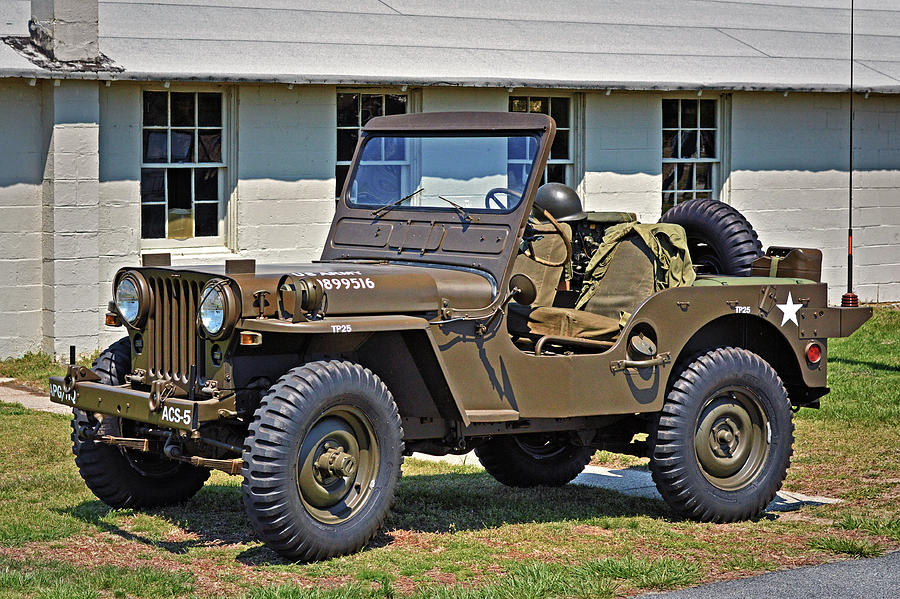 Restored Willys Army Jeep At Fort Miles Photograph