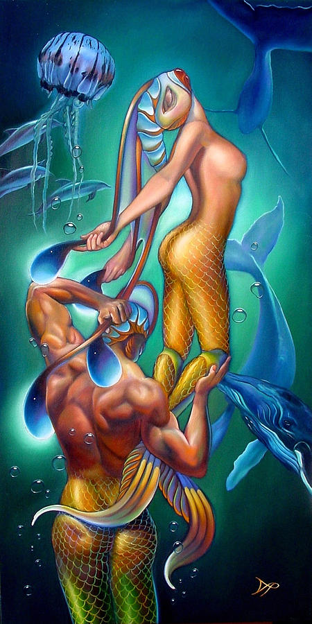 Mermaid Painting - Resurrection by Patrick Anthony Pierson