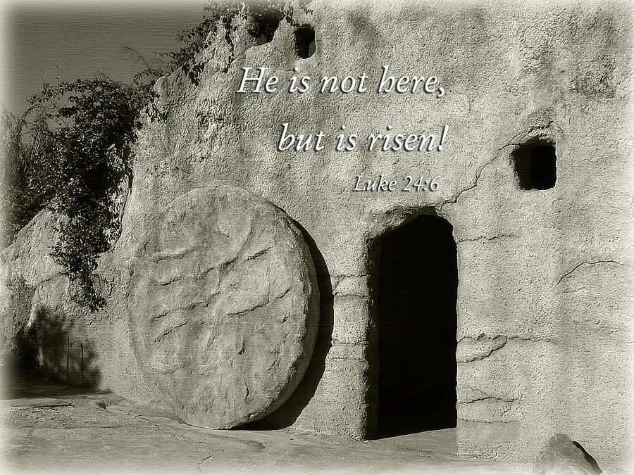 Resurrection Tomb in Black and White Photograph by Jill Lang