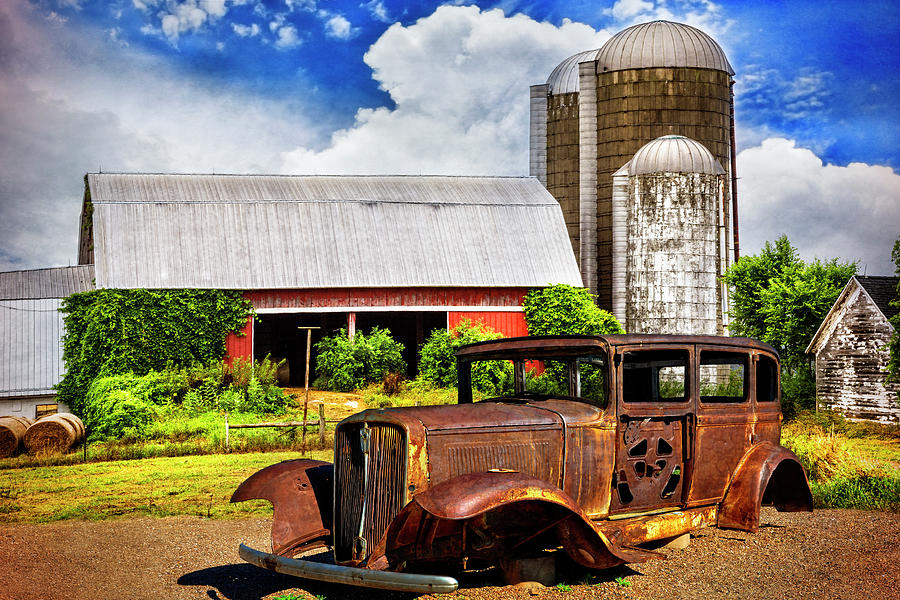 Barn Photograph - Retired at the Farm by Debra and Dave Vanderlaan