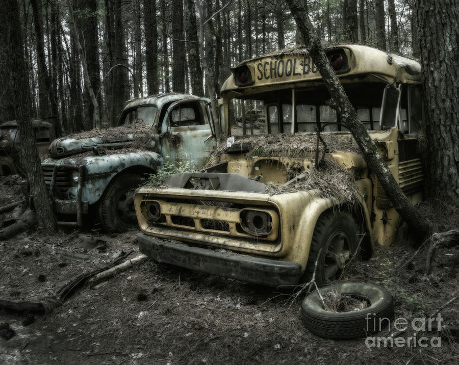 Bus Photograph - Retired by Claudia Kuhn