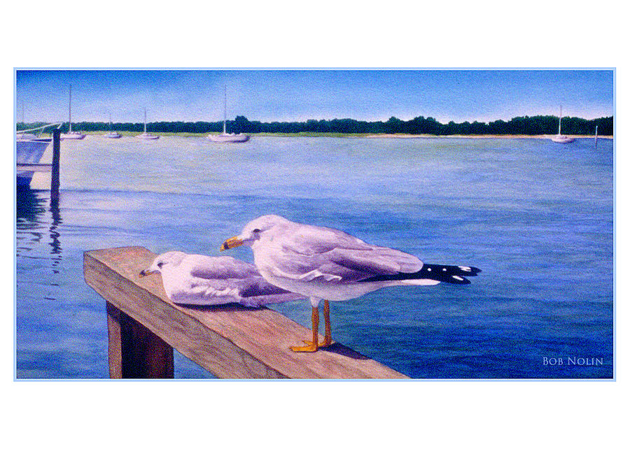 Seagull Painting - Retired Couple by Bob Nolin