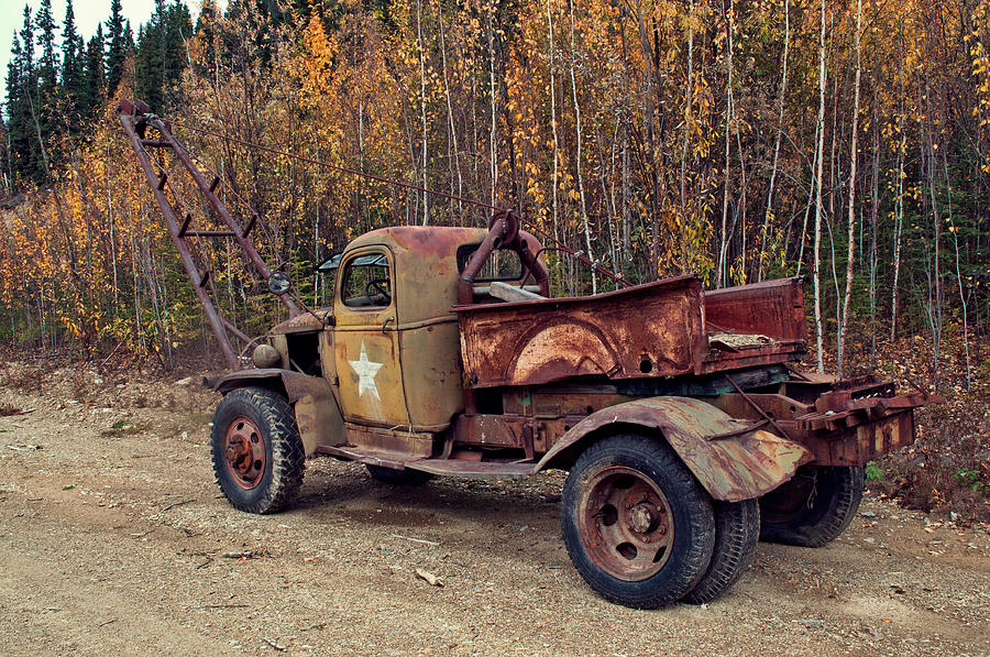 Fall Photograph - Retired Military Truck 2 by Cathy Mahnke