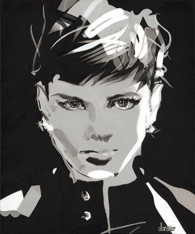 Retro Audrey Painting by Daniel Brauer - Fine Art America