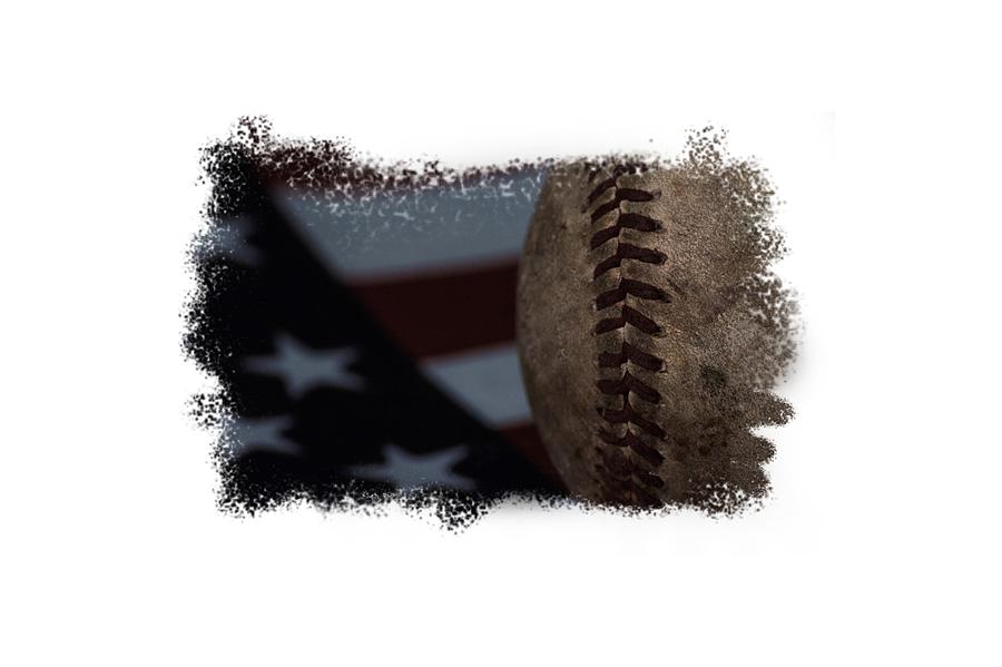 Retro Baseball and American Flag Photograph by Eugene Campbell