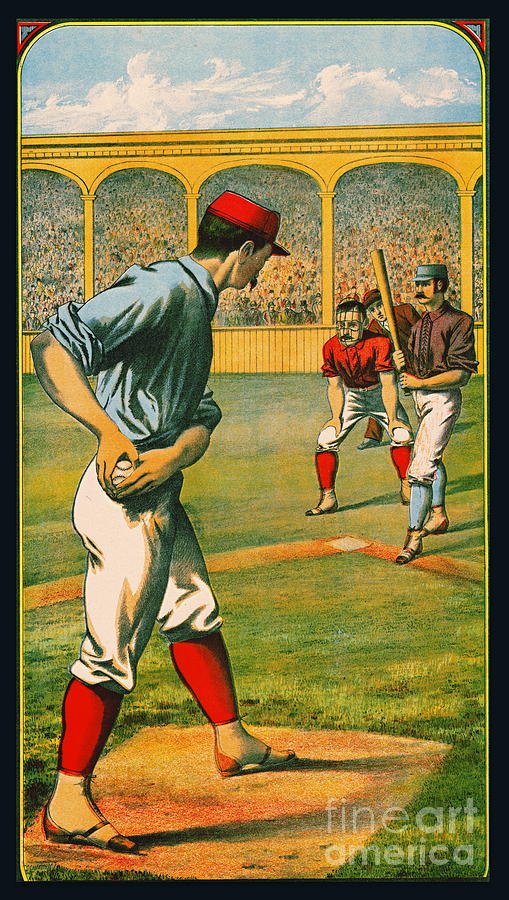 Retro Baseball Game Ad 1885 a crop Photograph by Padre Art