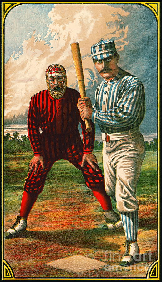 Hat Photograph - Retro Baseball Game Ad 1885 b crop by Padre Art