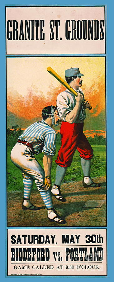 Hat Photograph - Retro Baseball Game Ad 1885 c by Padre Art