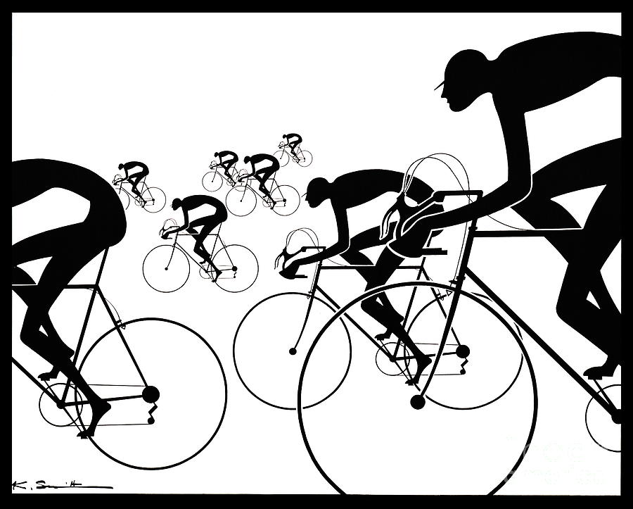 Bicycle Photograph - Retro Bicycle Silhouettes 1986 by Padre Art