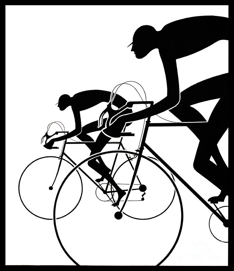 Retro Bicycle Silhouettes 2 1986 Photograph by Padre Art