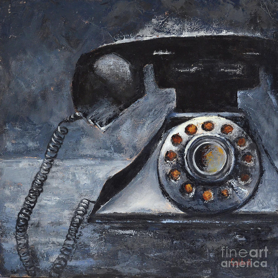 Retro Black Painting by Patricia Caldwell