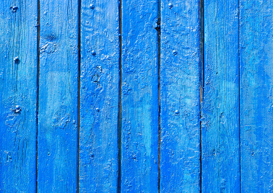 Retro Blue Painted Wooden Planks Photograph by John Williams