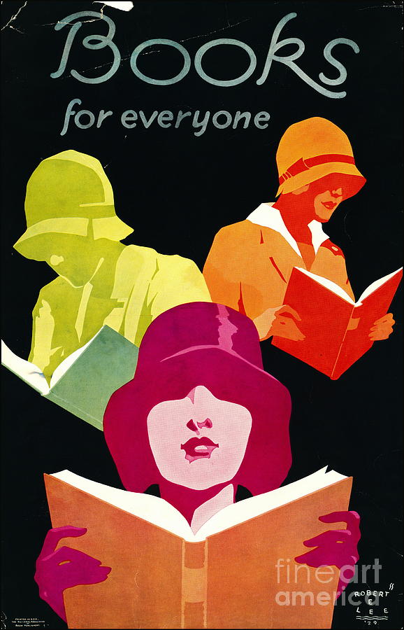 Book Photograph - Retro Books Poster 1929 by Padre Art