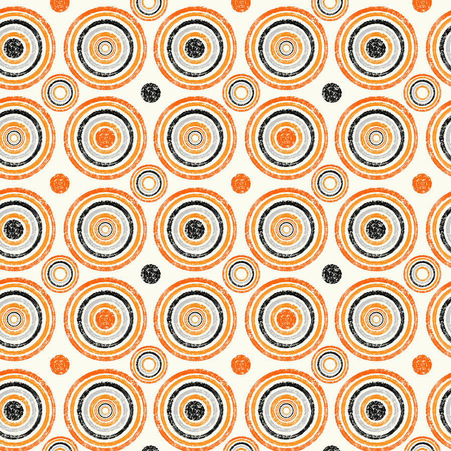 Pattern Digital Art - Retro Circles Pattern by SharaLee Art