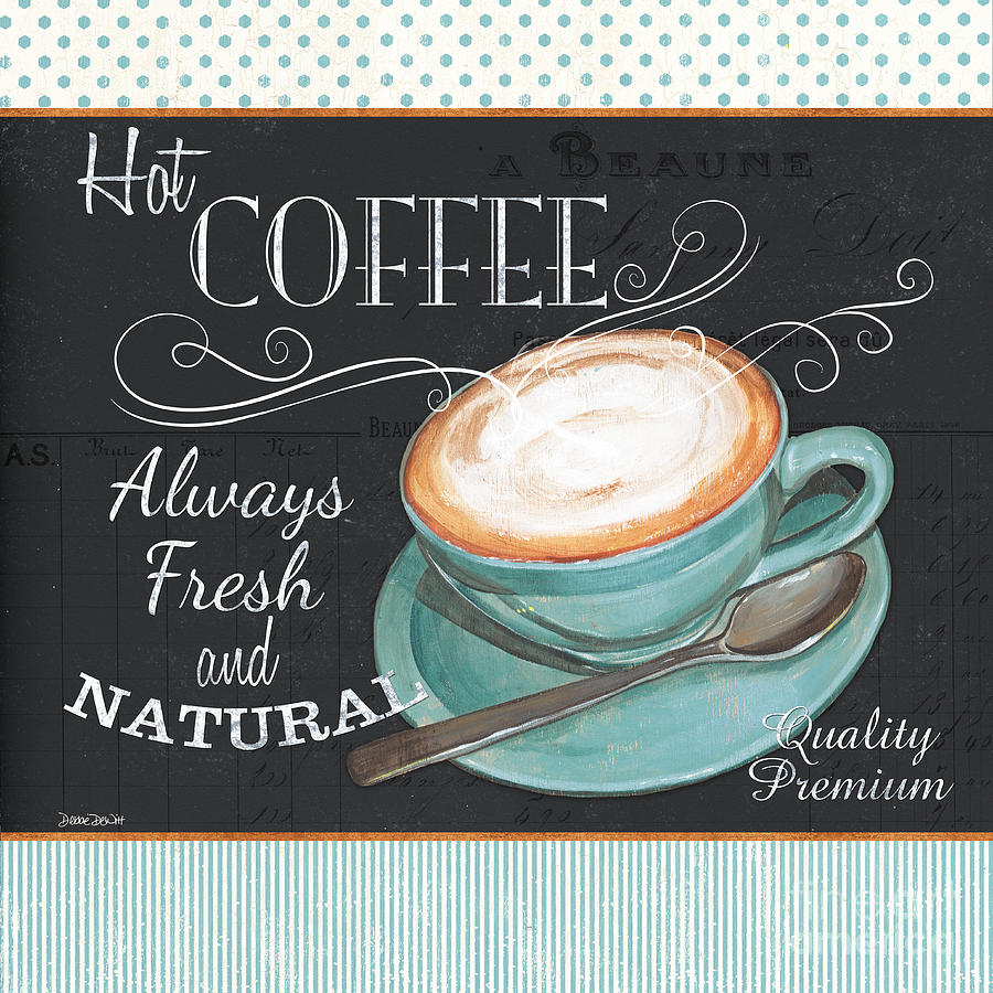 Coffee Painting - Retro Coffee 1 by Debbie DeWitt