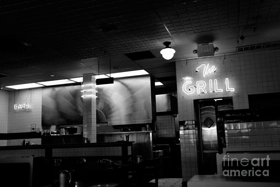 Retro Diner In Athens, Georgia -Black and White Photograph by Adrian De Leon Art and Photography