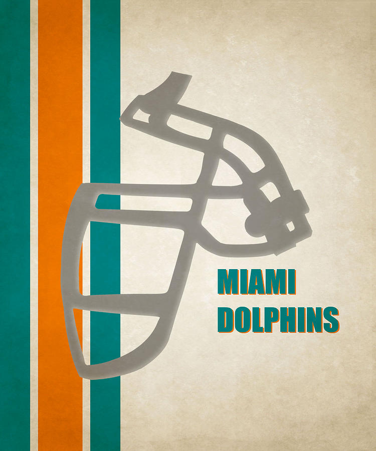 Miami Dolphins Team Vintage Art Art Print by Joe Hamilton