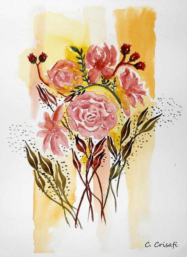 Flower Painting - Retro Florals by Carol Crisafi