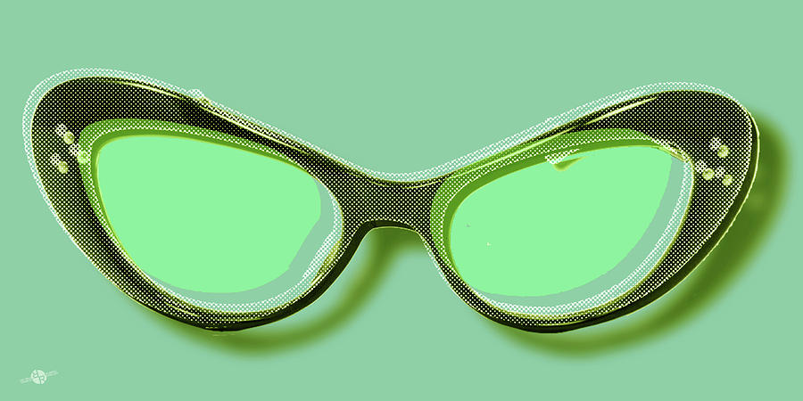 Retro Glasses Funky Pop Mint Green Painting by Tony Rubino