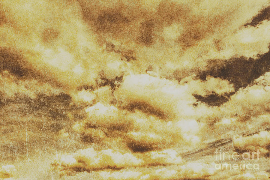 Retro Grunge Cloudy Sky Background Photograph