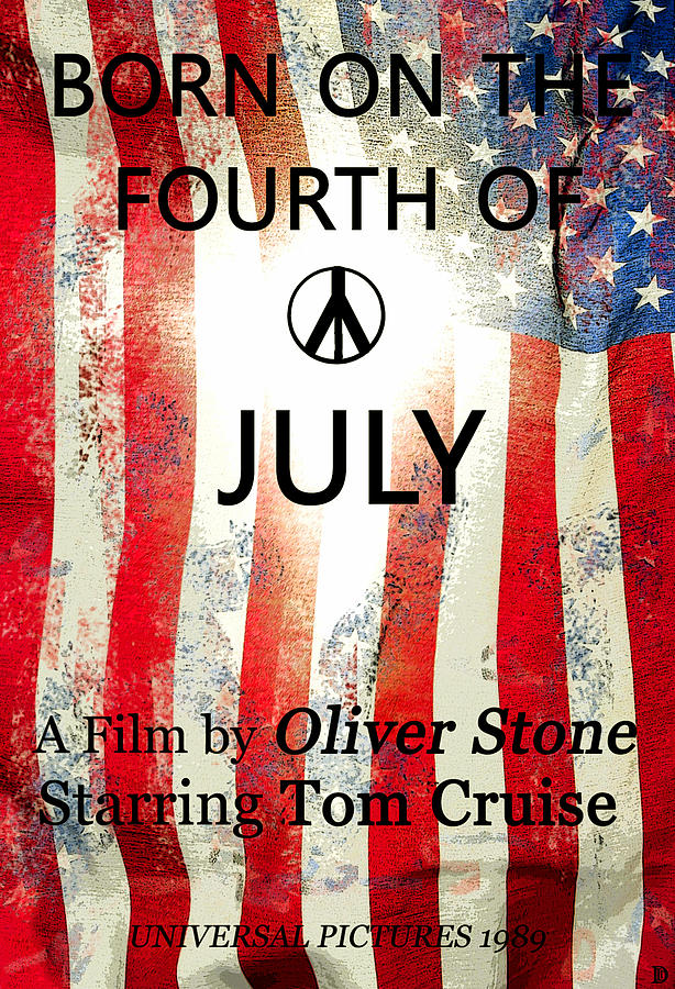 Retro movie poster 4th of July Painting by David Lee Thompson