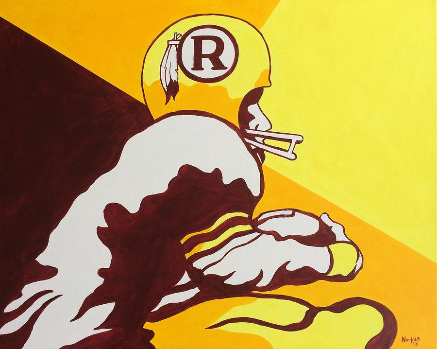 Retro Redskins Painting by Paul Nichols