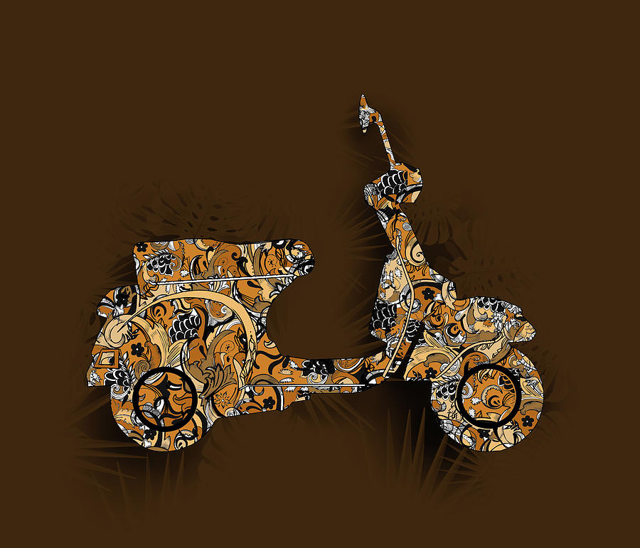 Retro Scooter 5 Digital Art by Bekim M