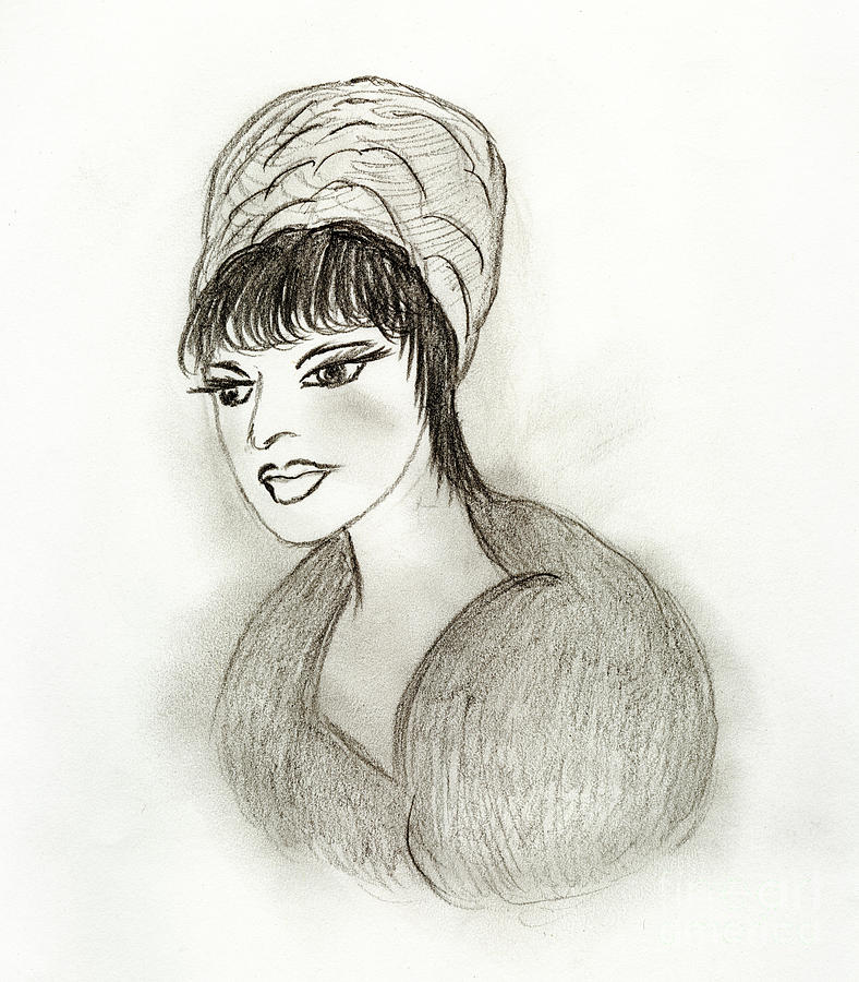 Retro Sixties Girl Drawing by Sonya Chalmers
