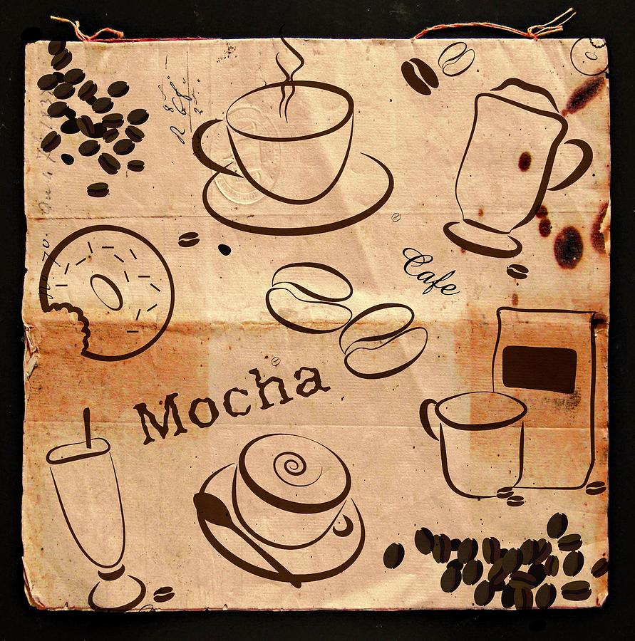 Retro Style Coffee Design Digital Art by Serena King