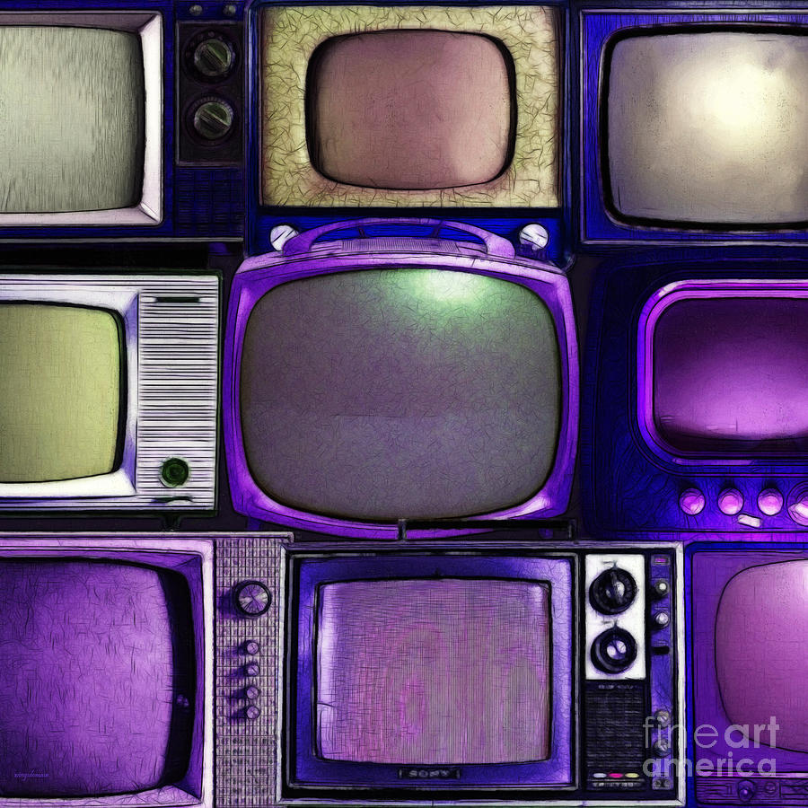 Retro Television Marathon 20150928square v2 m128 Photograph by Wingsdomain Art and Photography