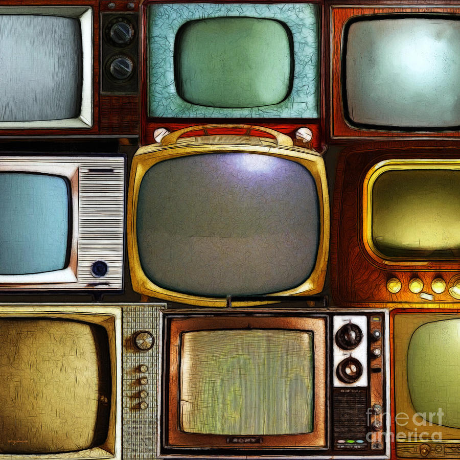 Retro Television Marathon 20150928square v2 Photograph by Wingsdomain Art and Photography
