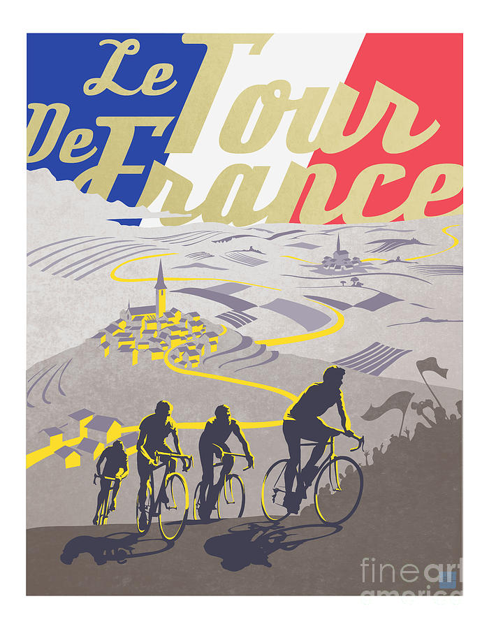Vintage Tour De France Painting - Retro Tour de France by Sassan Filsoof
