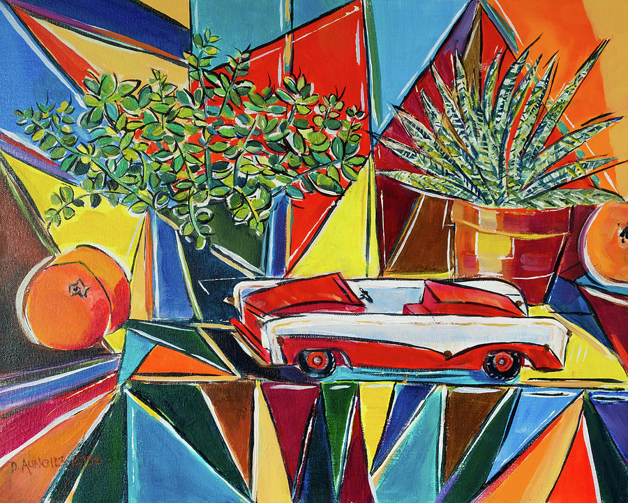 Retro Toy Car Still Life Painting by Seeables Visual Arts