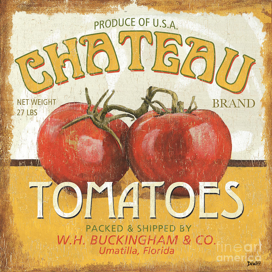 Retro Veggie Labels 4 Painting