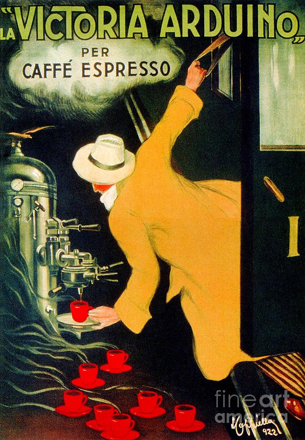 Retro vintage Italian coffee machine advertising Digital Art by Heidi De Leeuw