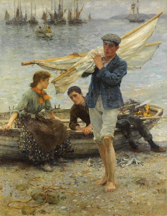 Return from Fishing Painting by Henry Scott Tuke