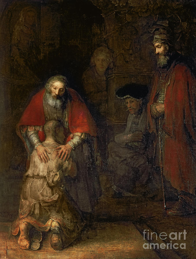 Return Painting - Return of the Prodigal Son by Rembrandt Harmenszoon van Rijn