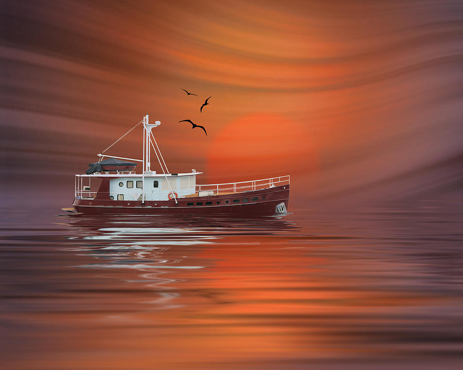 Sunset Photograph - Return to Port by Stephen Warren