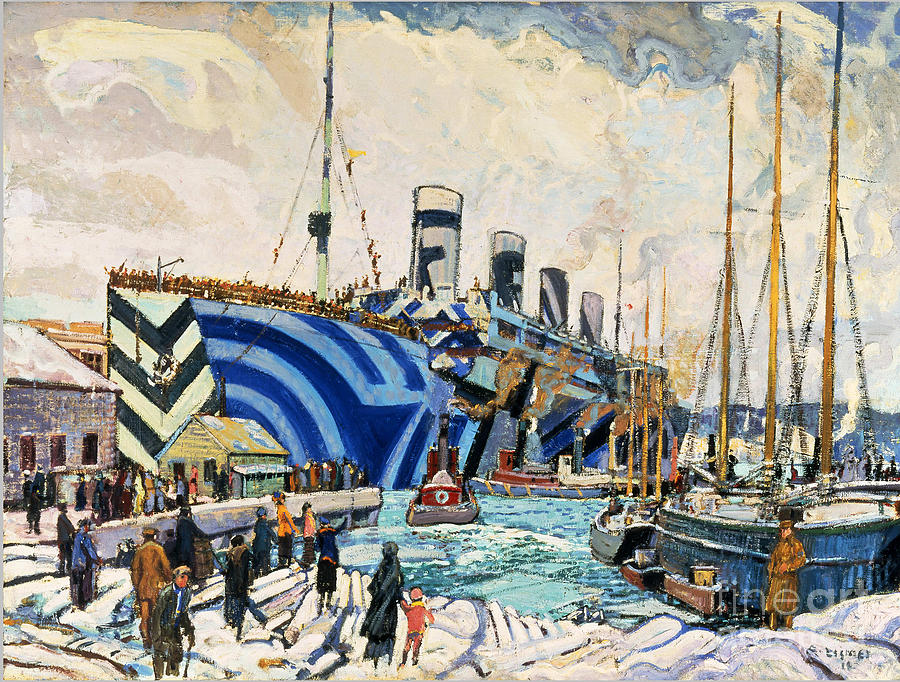 Returned Soldiers in dazzle at Halifax Painting by MotionAge Designs