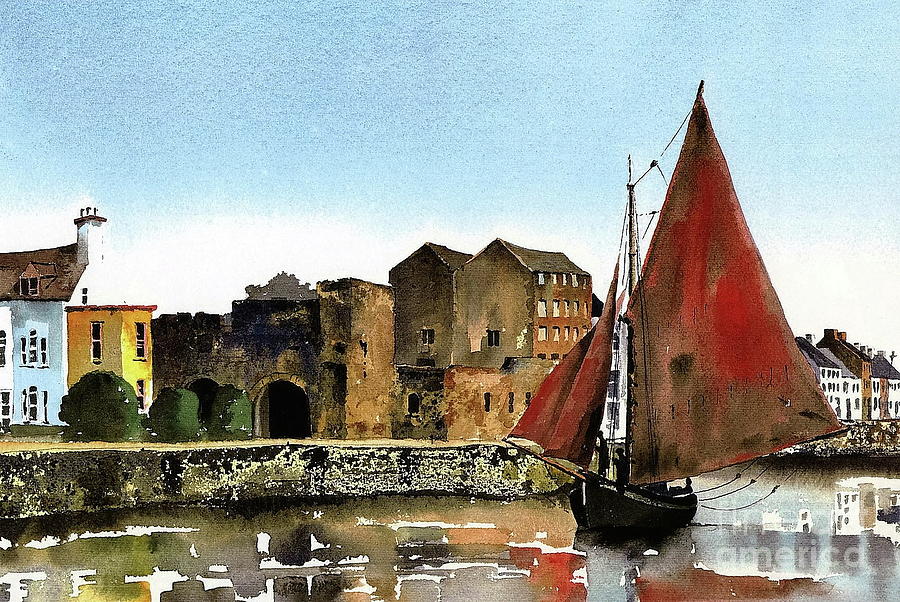 Boat Painting - Returning Home to The Cladagh by Val Byrne