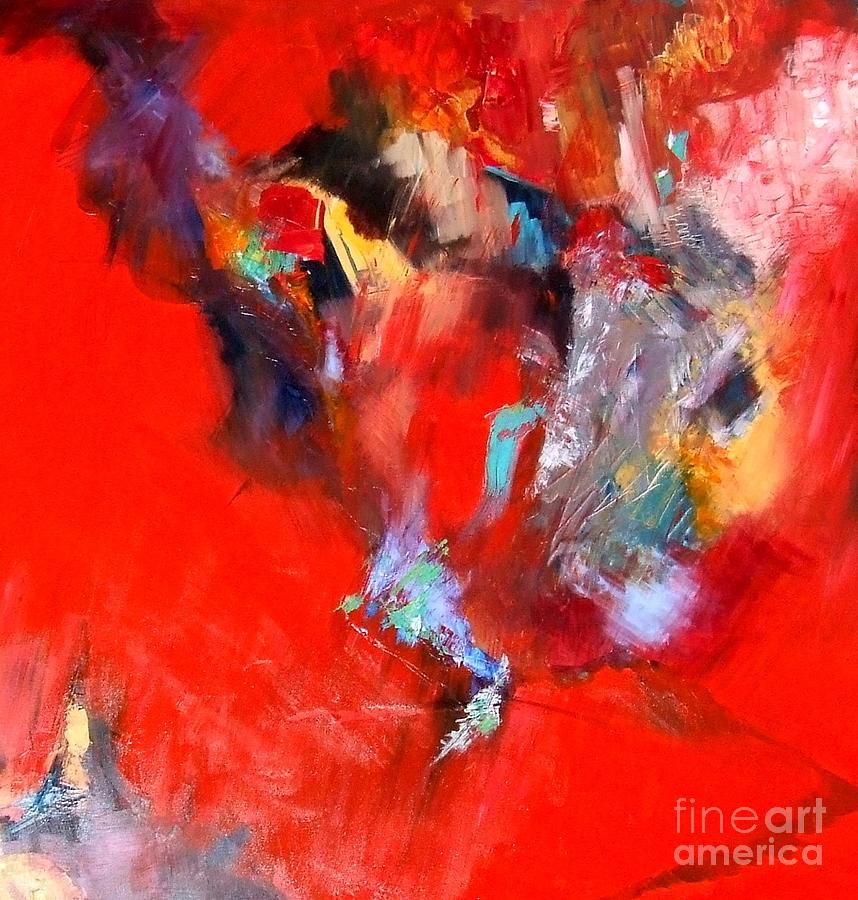 Abstract Painting - Revealing Red by Jane Ferguson