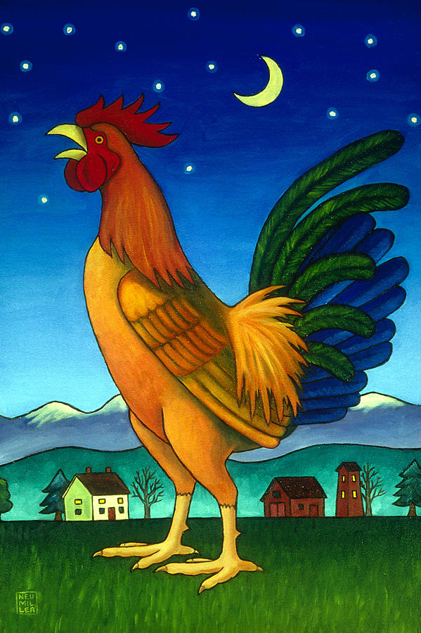Chicken Painting - Reveille by Stacey Neumiller