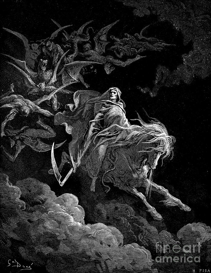 Revelation  Vision of Death, by Gustave Dore Drawing by Gustave Dore