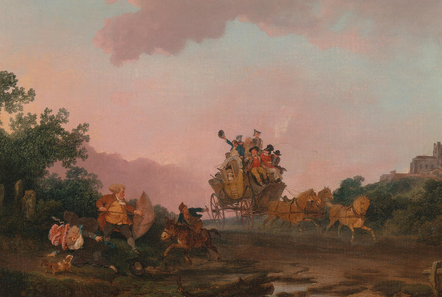 Revellers on a Coach Painting by Philip James de Loutherbourg