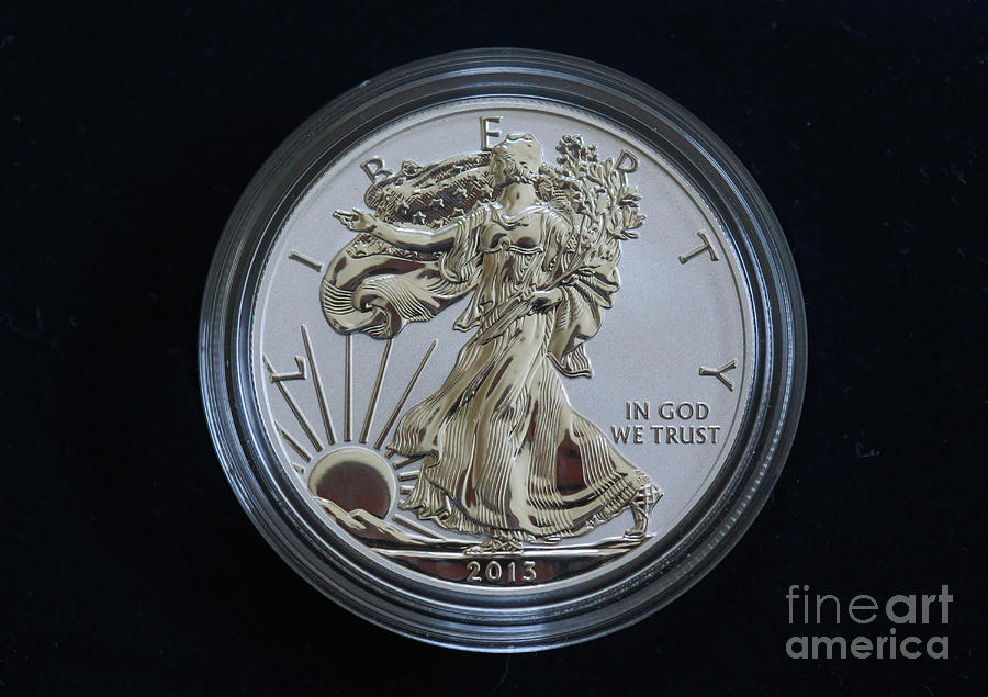 Reverse Proof Silver Eagle Dollar Coin Digital Art by Randy Steele