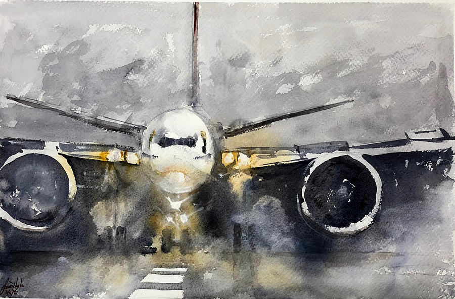 Airplane Painting - Reversers by James Nyika