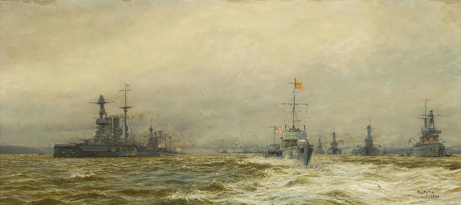 Review of the Grand Fleet Painting by William Lionel Wyllie - Pixels